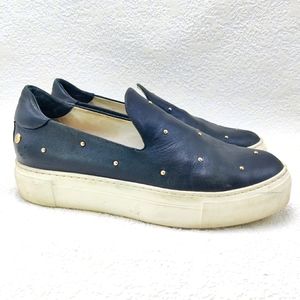Agl | Shoes | Agl Designer Platform Slip On Sneaker Studded Black Leather  Sz 37 65 | Poshmark